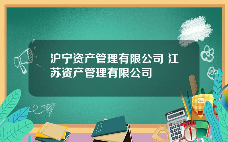 沪宁资产管理有限公司 江苏资产管理有限公司